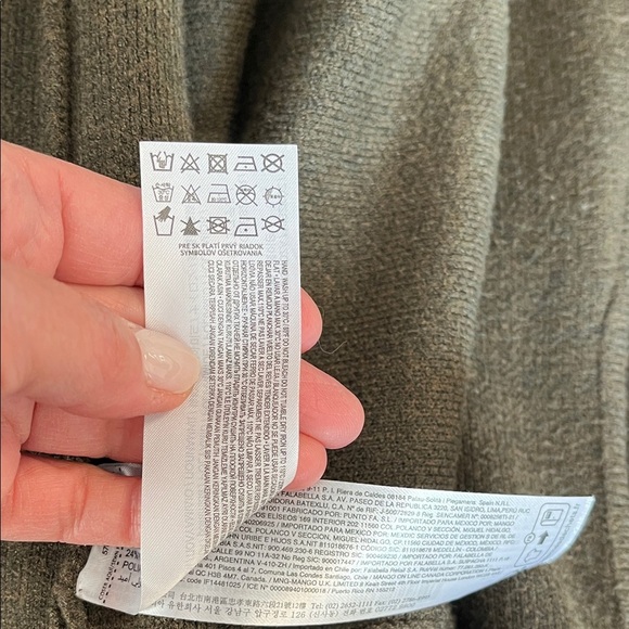 Mango Olive Green Oversized Knitted Long Car Coat New Condition, Size L - Picture 11 of 11